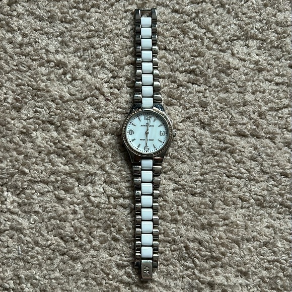 Anne Klein women’s vintage white/silver stainless steel bracelet watch one‎ size - Picture 1 of 6